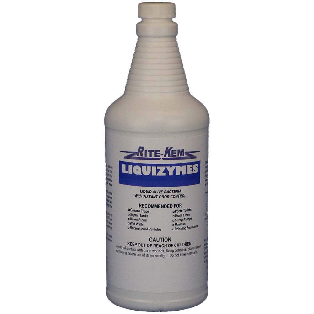 Rite-Kem - Drain Cleaners & Openers; Type: Enzyme Treatment ; Form: Liquid Concentrate ; Container Size: 32oz. ; Scent: Fresh ; Container Type: 32 oz. Bottle ; Formula Type: Enzymes - Exact Tool & Supply