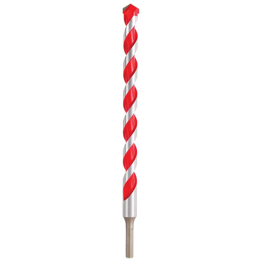 Milwaukee Tool - Rotary Drill/Hammer Drill Bits; Drill Bit Size (Inch): 3/4 ; Shank Type: 3-Flat ; Usable Length (Inch): 10.0000 ; Drill Bit Material: Carbide Tipped ; Flute Length (Inch): 10 ; Number of Pieces: 1.000 - Exact Tool & Supply
