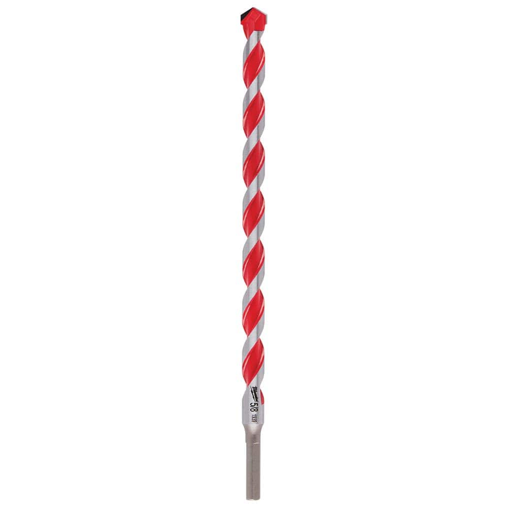 Milwaukee Tool - Rotary Drill/Hammer Drill Bits; Drill Bit Size (Inch): 5/8 ; Shank Type: 3-Flat ; Usable Length (Inch): 10.0000 ; Drill Bit Material: Carbide Tipped ; Flute Length (Inch): 10 ; Number of Pieces: 1.000 - Exact Tool & Supply