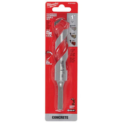 Milwaukee Tool - Rotary Drill/Hammer Drill Bits; Drill Bit Size (Inch): 1 ; Shank Type: 3-Flat ; Usable Length (Inch): 4.0000 ; Drill Bit Material: Carbide Tipped ; Flute Length (Inch): 4 ; Number of Pieces: 1.000 - Exact Tool & Supply