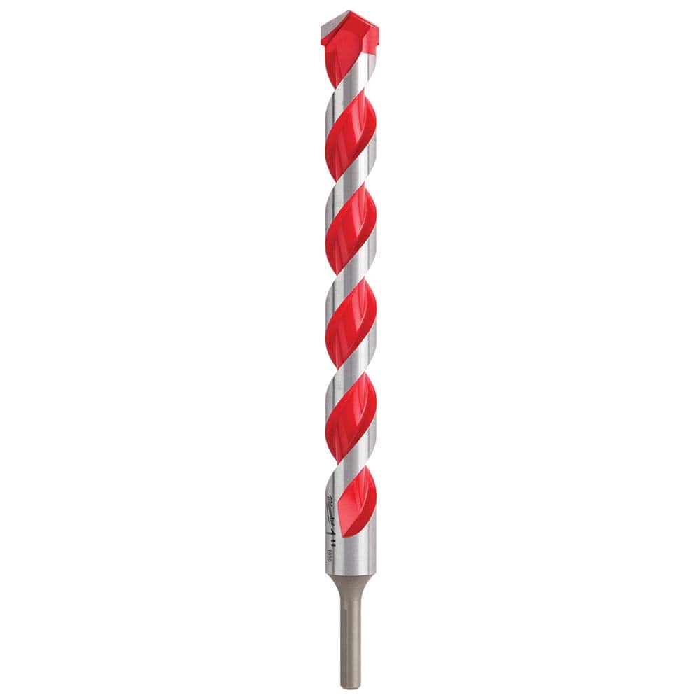 Milwaukee Tool - Rotary Drill/Hammer Drill Bits; Drill Bit Size (Inch): 1 ; Shank Type: 3-Flat ; Usable Length (Inch): 10.0000 ; Drill Bit Material: Carbide Tipped ; Flute Length (Inch): 10 ; Number of Pieces: 1.000 - Exact Tool & Supply