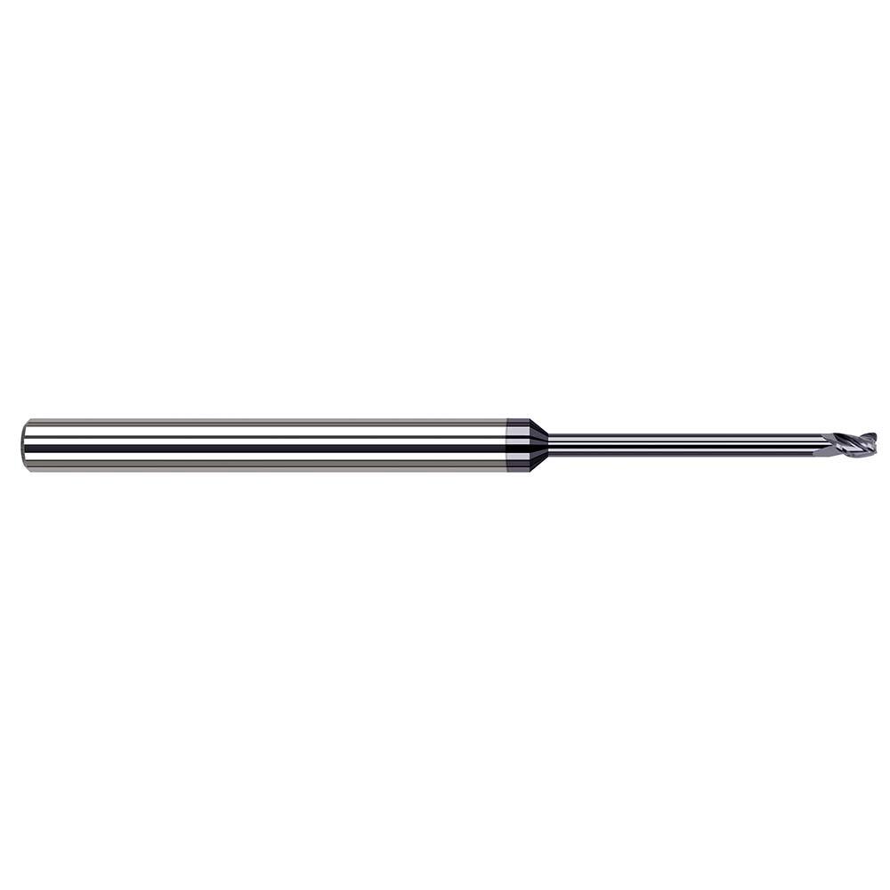 Harvey Tool - Corner Radius & Corner Chamfer End Mills; Mill Diameter (mm): 0.50 ; Mill Diameter (Decimal Inch): 0.0200 ; End Type: Corner Radius ; Corner Radius (mm): 0.10 ; Corner Radius (Decimal Inch): 0.0040 ; Number of Flutes: 3 - Exact Tool & Supply