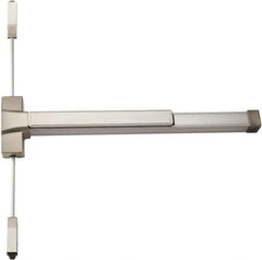 PDQ - Nonhanded, Surface Vertical Rod - Antimicrobial Coated, Satin Stainless Steel Finish, 30 to 36" Door Width, Grade 1 - Exact Tool & Supply