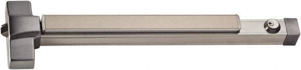 PDQ - 30 to 36" Wide Door Range, Antimicrobial, Satin Stainless Steel Finish Rim Exit Push Bar - Fits 30 to 36" Door - Exact Tool & Supply