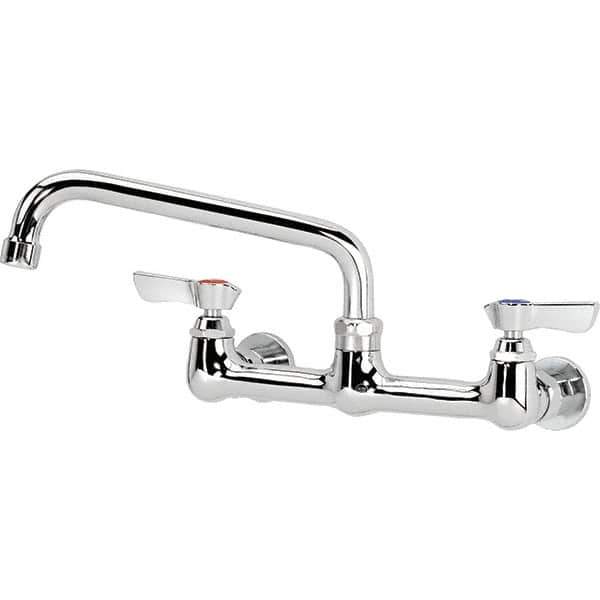 Krowne - Wall Mount, Service Sink Faucet without Spray - Two Handle, Blade Handle, Standard Spout, No Drain - Exact Tool & Supply