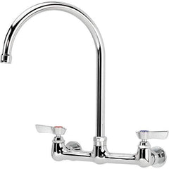 Krowne - Wall Mount, Service Sink Faucet without Spray - Two Handle, Blade Handle, Gooseneck Spout, No Drain - Exact Tool & Supply
