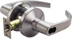PDQ - Heavy Duty Entry Lever Lockset - 2-3/4" Back Set, Small Format I/C Less Cylinder, Zinc, Antimicrobial Coated, Satin Chrome Plated Finish - Exact Tool & Supply