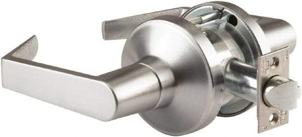 PDQ - Heavy Duty Classroom Lever Lockset - 2-3/4" Back Set, Small Format I/C Less Cylinder, Zinc, Antimicrobial Coated, Satin Chrome Plated Finish - Exact Tool & Supply