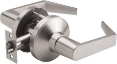 PDQ - Heavy Duty Passage Lever Lockset - 2-3/4" Back Set, Keyless Cylinder, Zinc, Antimicrobial Coated, Satin Chrome Plated Finish - Exact Tool & Supply