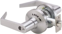 PDQ - Heavy Duty Classroom Intruder Lever Lockset - 2-3/4" Back Set, Small Format I/C Less Cylinder, Zinc, Satin Chrome Plated Finish - Exact Tool & Supply