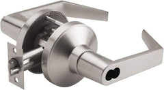 PDQ - Heavy Duty Entry Lever Lockset - 2-3/4" Back Set, Small Format I/C Less Cylinder, Zinc, Antimicrobial Coated, Satin Chrome Plated Finish - Exact Tool & Supply