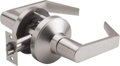 PDQ - Heavy Duty Privacy Lever Lockset - 2-3/4" Back Set, Keyless Cylinder, Zinc, Antimicrobial Coated, Satin Chrome Plated Finish - Exact Tool & Supply
