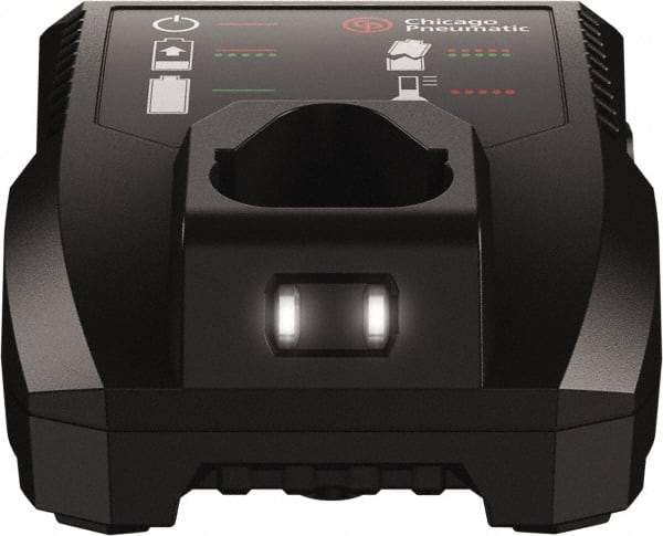 Chicago Pneumatic - 12 Volt, 1 Battery Lithium-Ion Power Tool Charger - AC Wall Outlet/Vehicle DC Outlet Power Source - Exact Tool & Supply