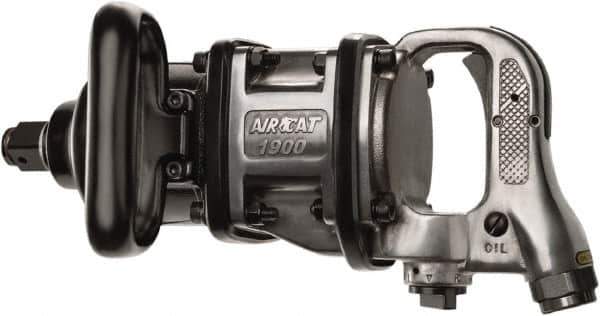 AIRCAT - 1" Drive, 4,000 RPM, 1,580 Ft/Lb Torque Impact Wrench - D-Handle, 900 IPM, 12 CFM, 90 psi, 1/2" NPT Inlet - Exact Tool & Supply