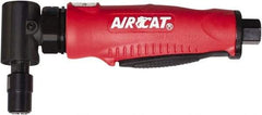 AIRCAT - 1/4" Collet, Angle Handle, Angle Air Die Grinder - 20,000 RPM, Rear Exhaust, 6 CFM, 0.5 hp, 90 psi, 1/4" Inlet - Exact Tool & Supply