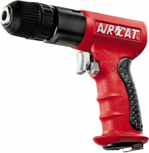 AIRCAT - 3/8" Reversible Keyless Chuck - Pistol Grip Handle, 1,800 RPM, 6 CFM, 0.625 hp, 90 psi - Exact Tool & Supply