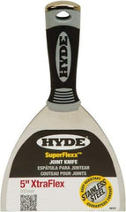 Hyde Tools - 5" Wide Spring Blade Stainless Steel Joint Knife - Flexible, Plastic Handle - Exact Tool & Supply
