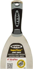 Hyde Tools - 4" Wide Spring Blade Stainless Steel Joint Knife - Flexible, Plastic Handle - Exact Tool & Supply