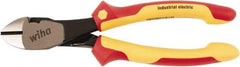 Wiha - 8" OAL, 0.098" Capacity, Diagonal Cutter - Cushion Grip Handle - Exact Tool & Supply