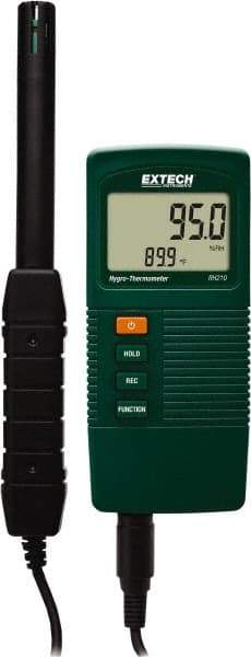 Extech - Thermometer/Hygrometers & Barometers Type: Hygrometer Minimum Relative Humidity (%): 10 - Exact Tool & Supply