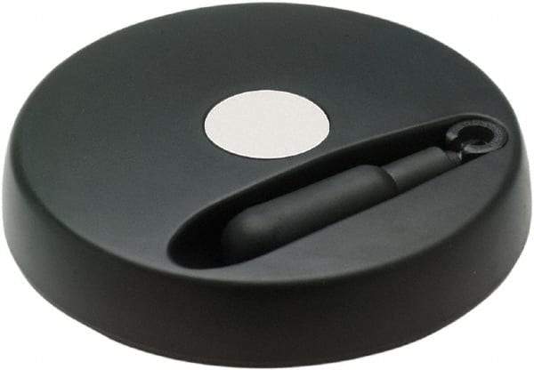 Elesa - 4.92" Diam, Technopolymer Handwheel with Fold Away Handle - 1.02" Hub Diam - Exact Tool & Supply