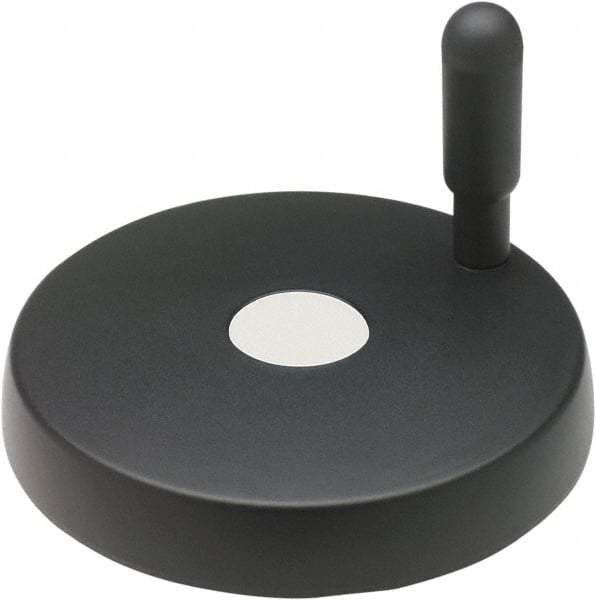 Elesa - 6.93" Diam, Technopolymer Handwheel with Handle - 1.38" Hub Diam - Exact Tool & Supply