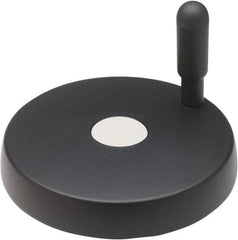 Elesa - 6.93" Diam, Technopolymer Handwheel with Handle - 1.38" Hub Diam - Exact Tool & Supply