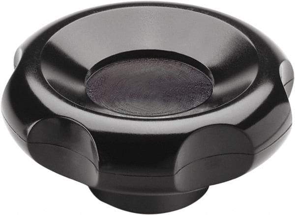 Elesa - 3.15" Head Diam, 6 Point Lobed Knob - 1/2-13 Hole, Glass Fiber Reinforced Technopolymer - Exact Tool & Supply