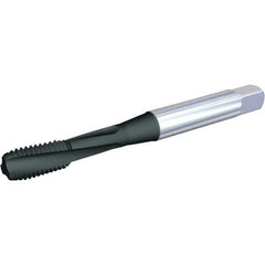 Kennametal - M6x1.00 Metric 3 Flute 6H Modified Bottoming Spiral Flute Tap - Powdered Metal, Nitride Finish, 63.4mm OAL, Right Hand Flute, Right Hand Thread, D5, Series T662 - Exact Tool & Supply