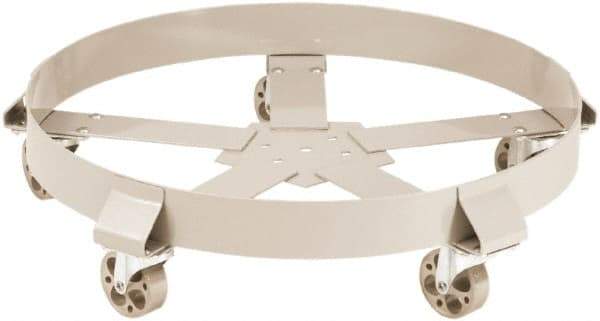 PRO-SOURCE - 1,400 Lb Load Capacity, 55 Gal Drum Dolly - 23-1/2" Wide x 6-1/2" High, Steel Wheels - Exact Tool & Supply