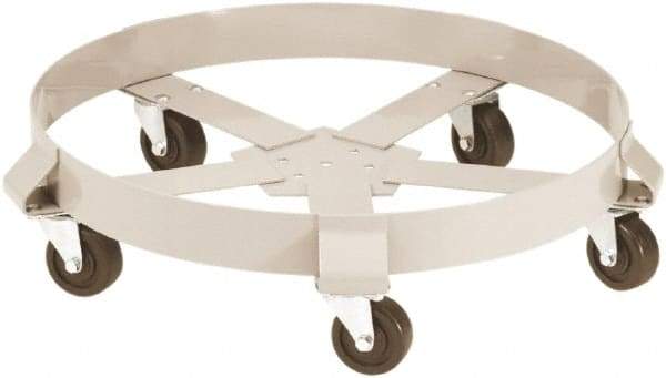 PRO-SOURCE - 1,250 Lb Load Capacity, 55 Gal Drum Dolly - 23-1/2" Wide x 6-1/2" High, Plastic Wheels - Exact Tool & Supply