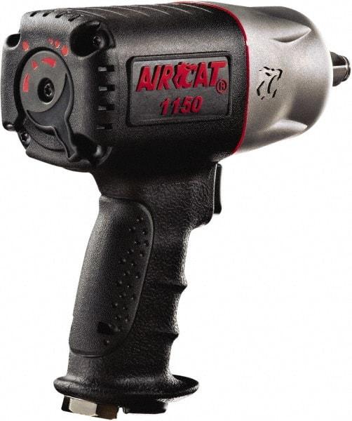 AIRCAT - 1/2" Drive, 9,000 RPM, 900 Ft/Lb Torque Impact Wrench - Pistol Grip Handle, 1,400 IPM, 8 CFM, 90 psi, 1/4" NPT Inlet - Exact Tool & Supply