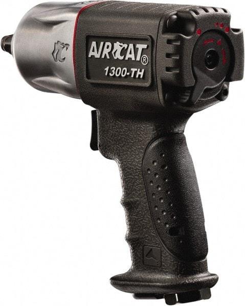 AIRCAT - 1/2" Drive, 10,000 RPM, 350 Ft/Lb Torque Impact Wrench - Pistol Grip Handle, 1,650 IPM, 6 CFM, 90 psi, 1/4" NPT Inlet - Exact Tool & Supply