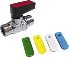 Value Collection - 1/2" Pipe, Brass Miniature Ball Valve - Inline - One Way Flow, FNPT x FNPT Ends, Wedge Handle, 250 WOG - Exact Tool & Supply