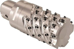 Seco - 44mm Cutting Diam, 8mm Max Depth of Cut, Modular Connection Indexable Copy End Mill - 4 Inserts, LOEX Insert, R217.94 Toolholder - Exact Tool & Supply