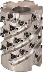 Seco - 5 Inserts, 50mm Cut Diam, 1-1/16" Arbor Diam, 57mm Max Depth of Cut, Indexable Square-Shoulder Face Mill - 0° Lead Angle, 2.7559" High, LOEX Insert Compatibility, Series Square T4-08 - Exact Tool & Supply