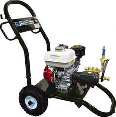 Value Collection - Gas, 5 hp, 2,400 psi, 2.5 GPM, Cold Water Pressure Washer - Heavy Duty Axial Cam, 50' x 3/8" Hose - Exact Tool & Supply