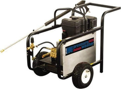 Value Collection - Gas, 16 hp, 4,000 psi, 4 GPM, Cold Water Pressure Washer - AR Triplex Ceramic Plunger, 50' x 3/8" Hose - Exact Tool & Supply