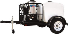 PRO-SOURCE - Gas, 13 hp, 3,000 psi, 4 GPM, Hot Water Pressure Washer - General Triplex Ceramic Plunger, 50' x 3/8" Hose - Exact Tool & Supply