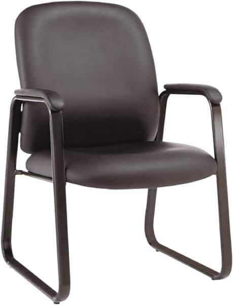 ALERA - Black Leather Guest Chair - 24-1/8" Wide x 36-5/8" High - Exact Tool & Supply