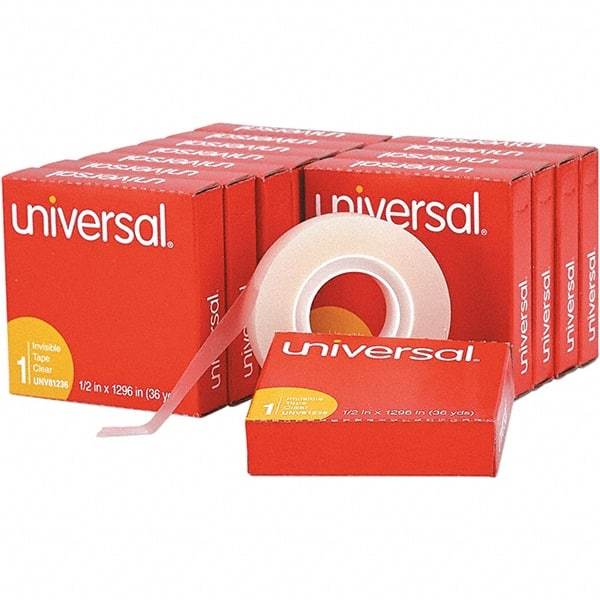 UNIVERSAL - 1/2" Wide x 1mm Thick x 36 yds Long, 81236VP Box Sealing & Label Protection Tape - Clear - Exact Tool & Supply