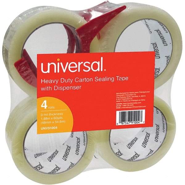 Universal One - 48mm Wide x 3mm Thick x 54.8m Long, 91004 Box Sealing & Label Protection Tape - Clear - Exact Tool & Supply