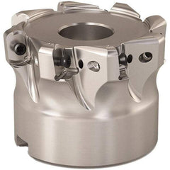 Seco - 2" Cut Diam, 0.9mm Max Depth, 3/4" Arbor Hole, 8 Inserts, LOHT06 Insert Style, Indexable Copy Face Mill - R220.21 Cutter Style, 1-1/2 High, Series Doubleoctomill - Exact Tool & Supply