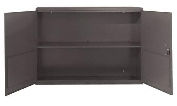 Durham - 1 Shelf Wall Storage Cabinet - Steel, 33-3/4" Wide x 11-7/8" Deep x 23-7/8" High, Gray - Exact Tool & Supply