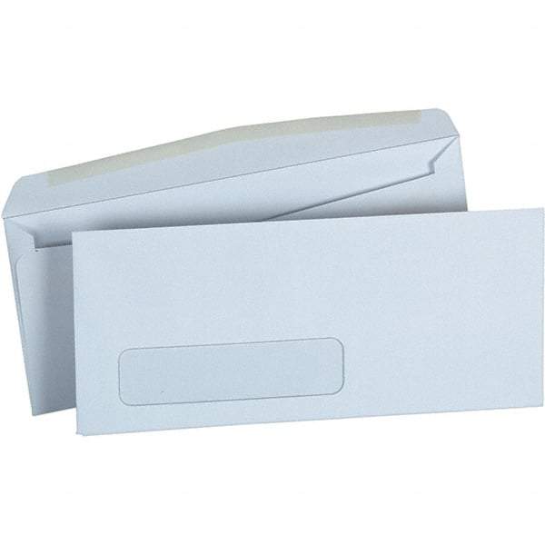 UNIVERSAL - 9-1/2" Long x 7-1/4" Wide Gummed Flap Plain White Envelope with Window - White - Exact Tool & Supply