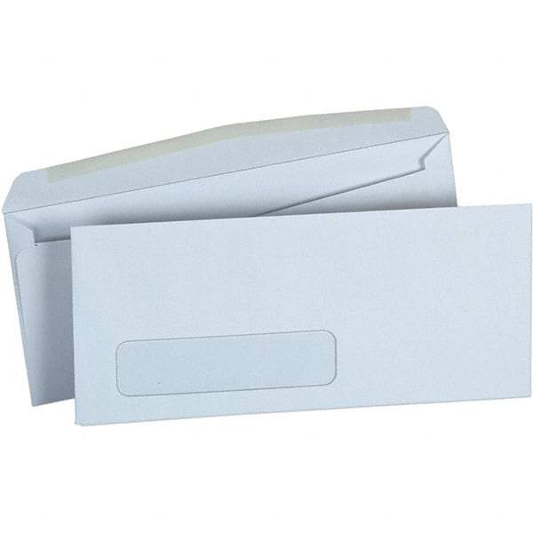 UNIVERSAL - 4.13" Long x 9.63" Wide Gummed Flap Plain White Envelope with Window - White - Exact Tool & Supply