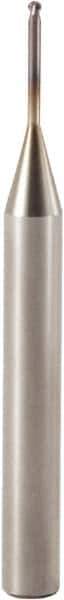 Seco - 1.5mm Diam, 1.13mm LOC, 2 Flute Solid Carbide Ball End Mill - MEGA-T Finish, Single End, 6mm Shank Diam, Spiral Flute - Exact Tool & Supply