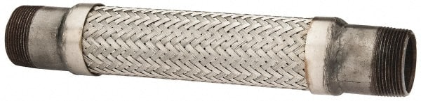 Made in USA - 12" OAL, 1-1/2" ID, 410 Max psi, Flexible Metal Hose Assembly - Exact Tool & Supply