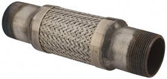 Made in USA - 12" OAL, 2-1/2" ID, Flexible Metal Hose Assembly - Exact Tool & Supply