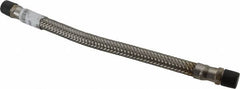Made in USA - 12" OAL, 3/8" ID, 1,450 Max psi, Flexible Metal Hose Assembly - Exact Tool & Supply